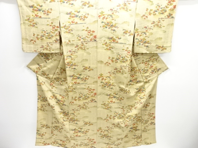 JAPANESE KIMONO / HITOE KOMON / KIKU & MAPLE LEAVES